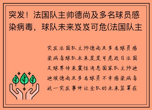 突发！法国队主帅德尚及多名球员感染病毒，球队未来岌岌可危(法国队主教练德尚)