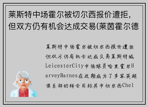 莱斯特中场霍尔被切尔西报价遭拒，但双方仍有机会达成交易(莱茵霍尔德·斯切泽尔)